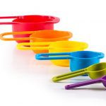 Colorful plastic measuring spoons