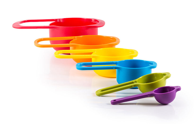 Colorful plastic measuring spoons