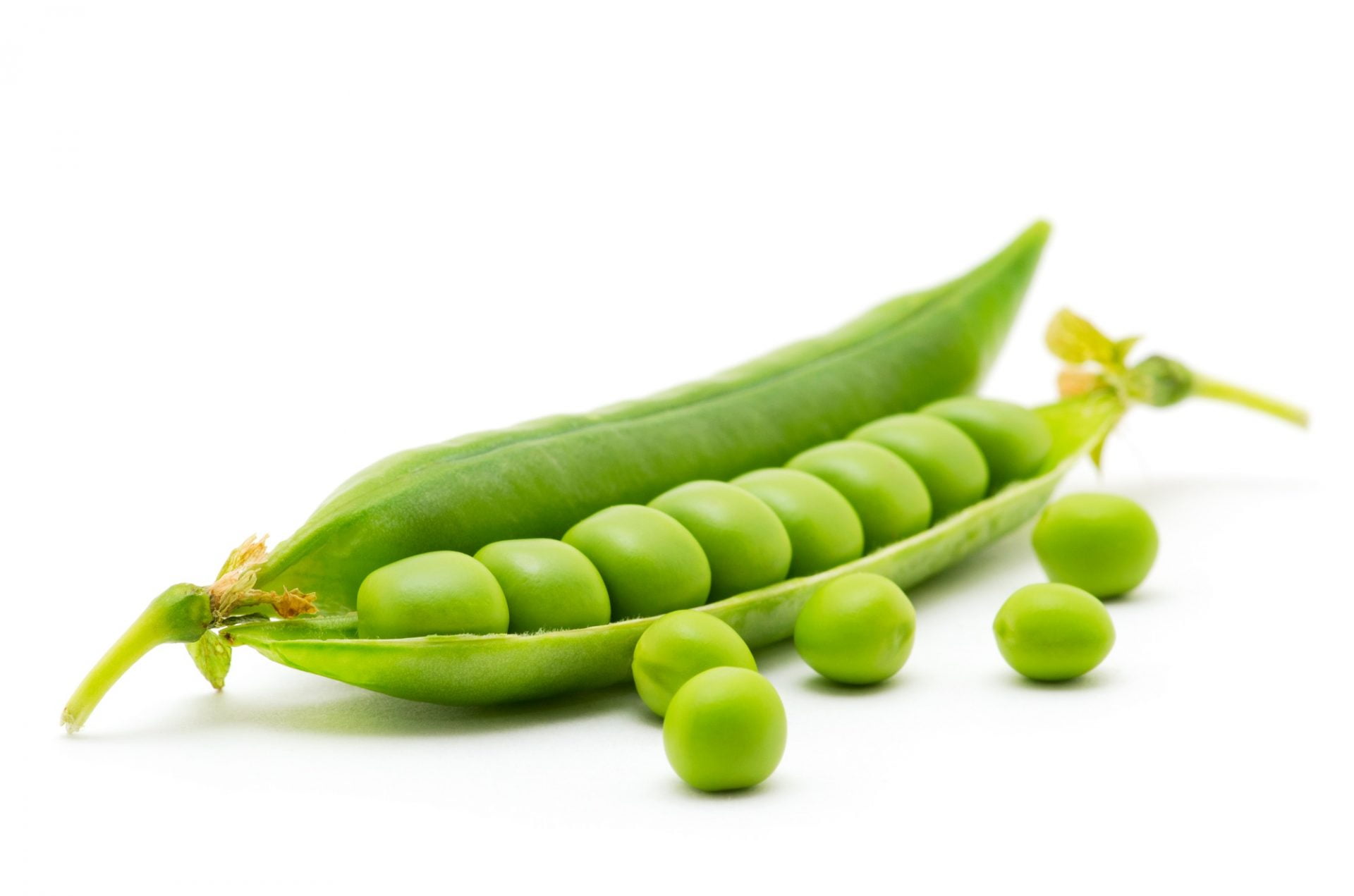 Fresh green peas in a pod