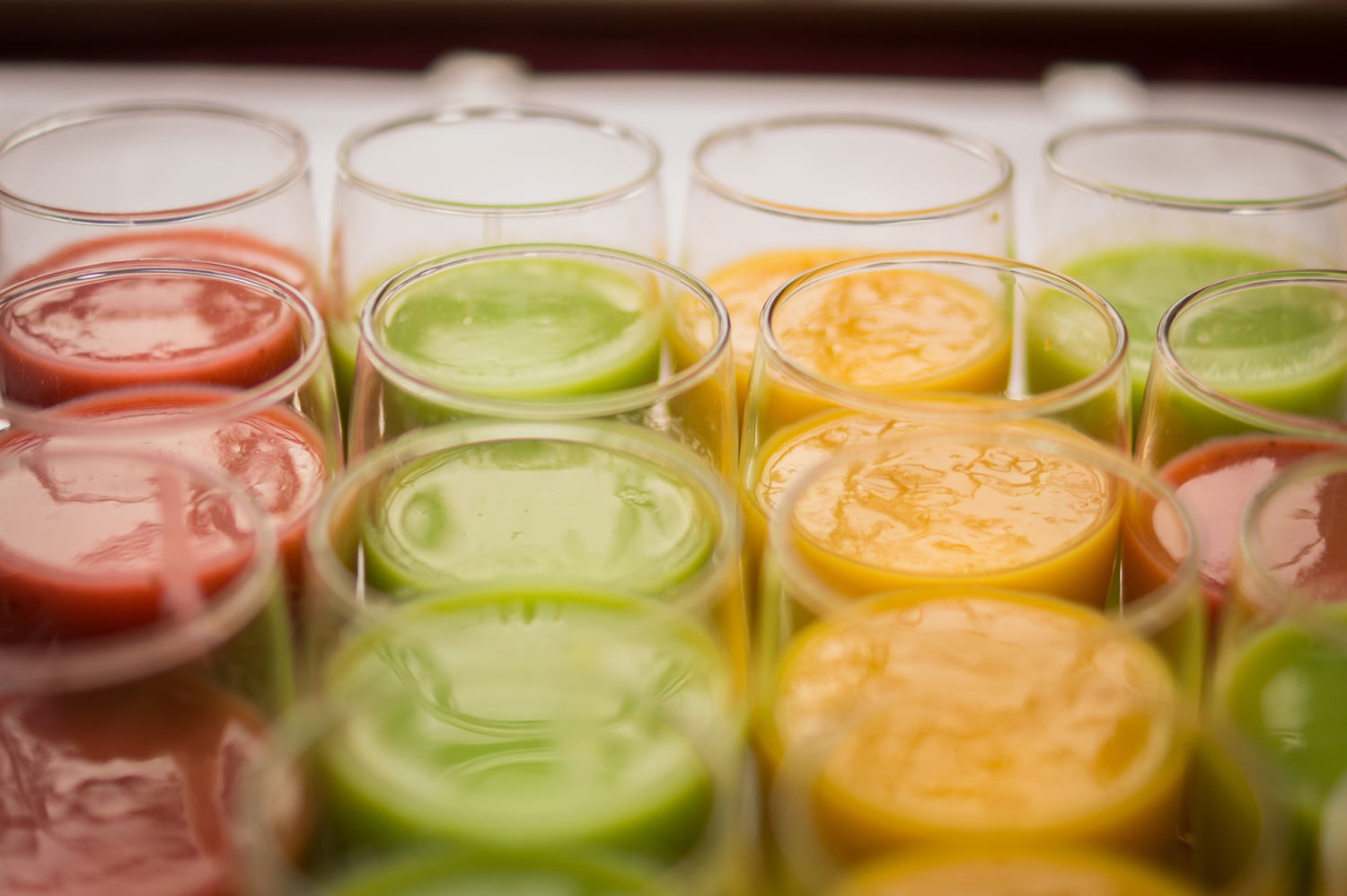 Glasses of fresh pressed juice