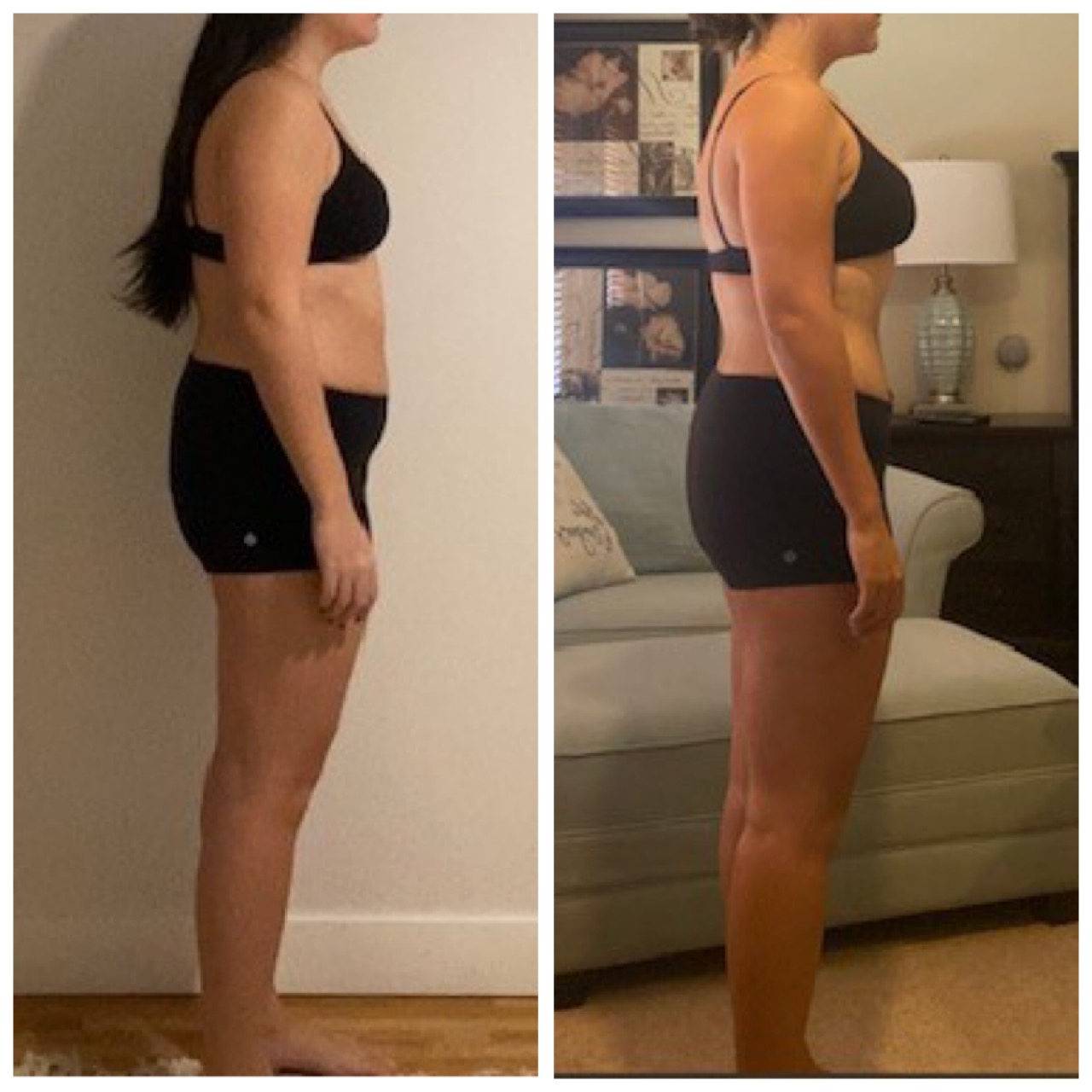 B increases muscle mass and loses weight